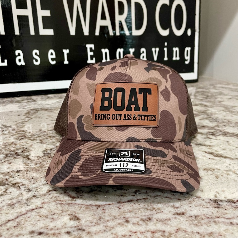 Camouflage Trucker Hat with BOAT Patch
